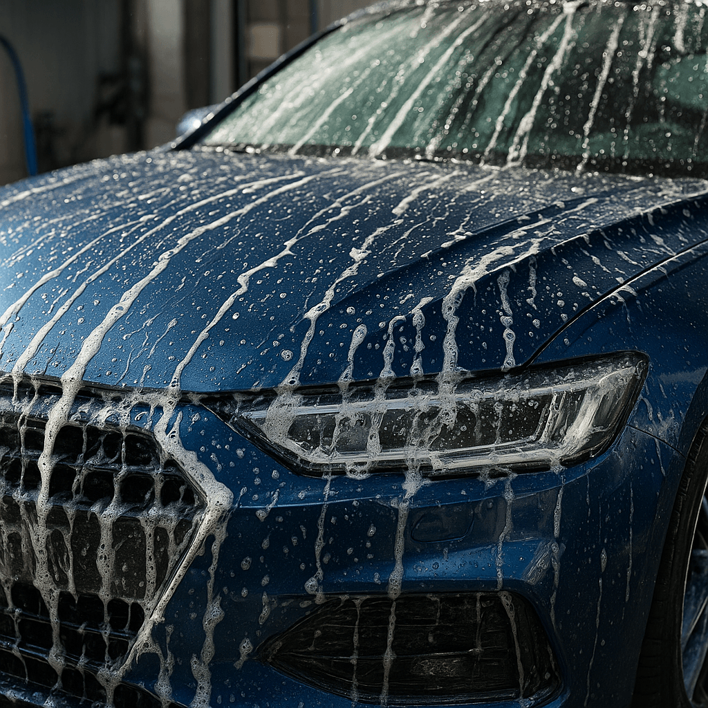 Autowäsche mit Schaum